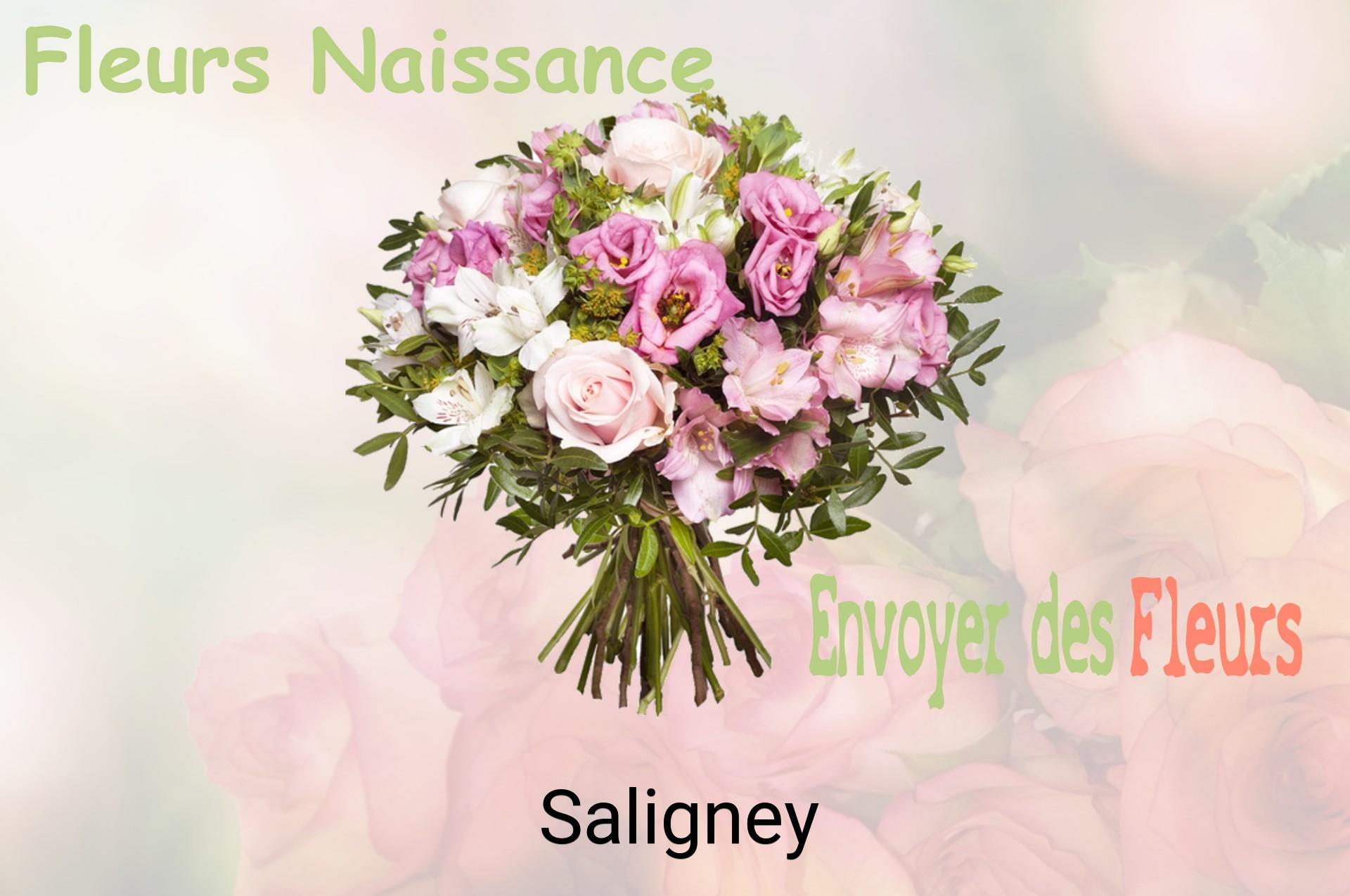 Bouquet de fleurs de naissance livré à Saligney