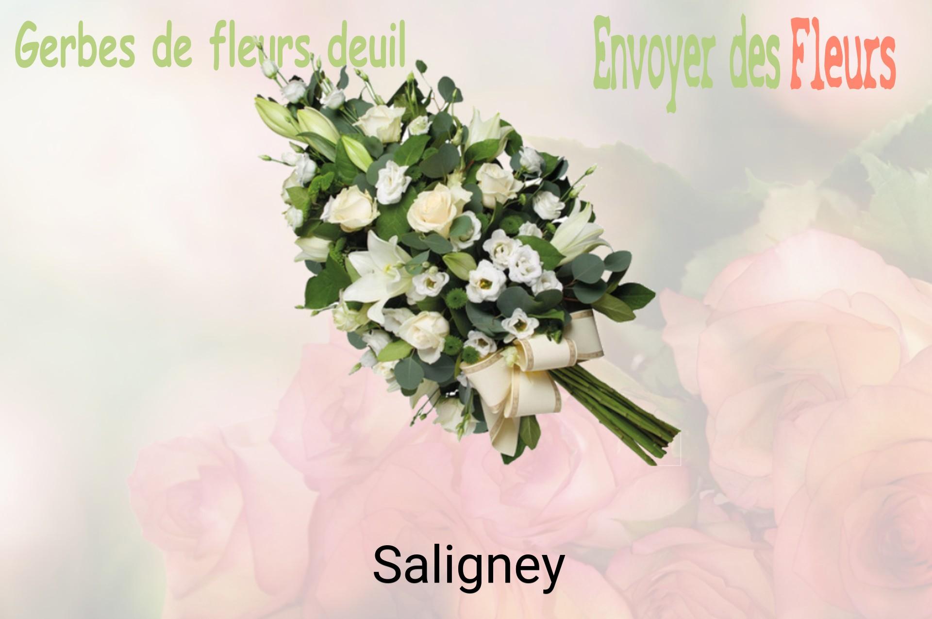 Gerbe de fleurs de deuil livrée à Saligney